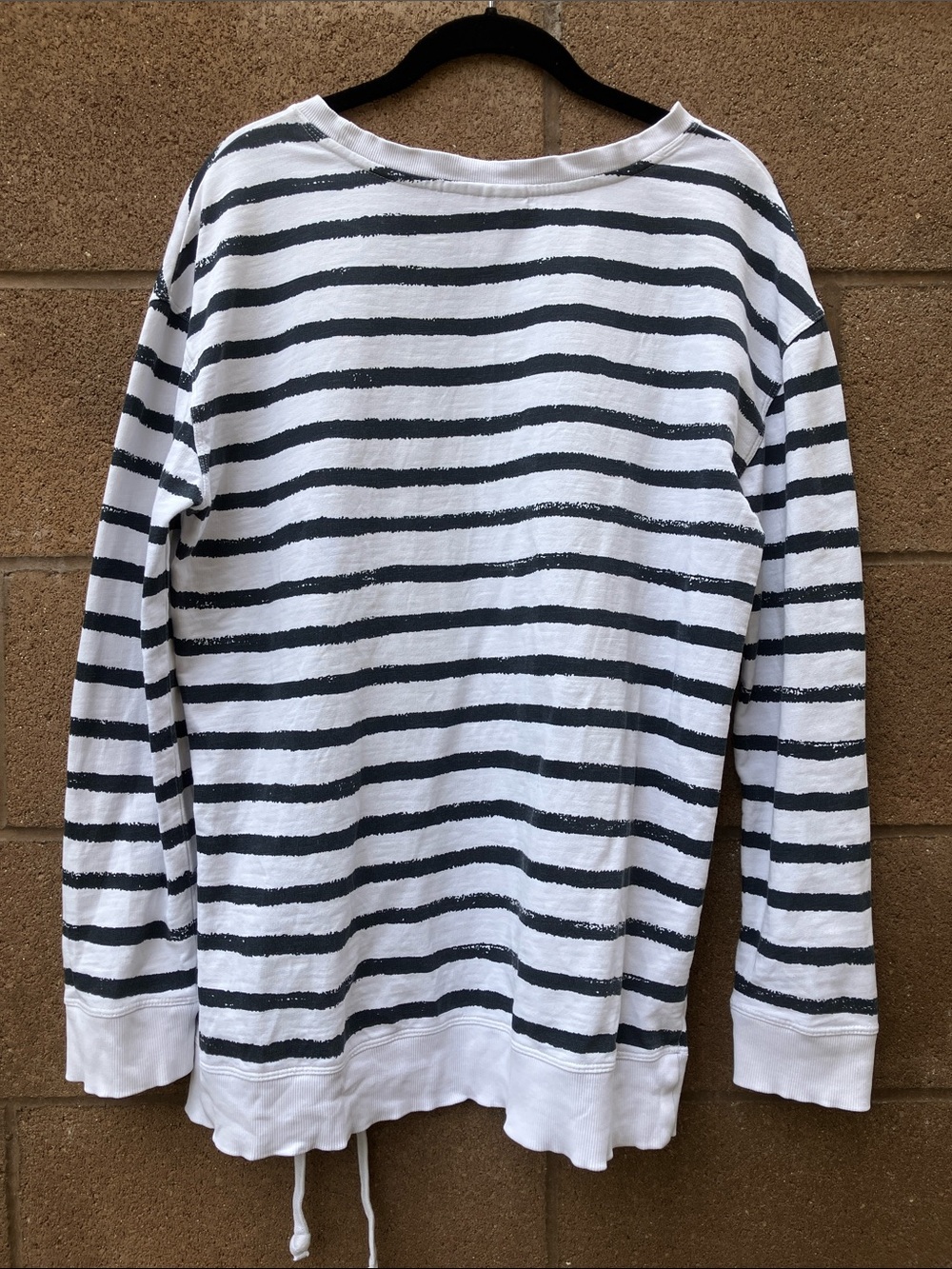 Motherhood Striped Maternity Sweatshirt with Lace-Up Detail - Picture 3 of 5